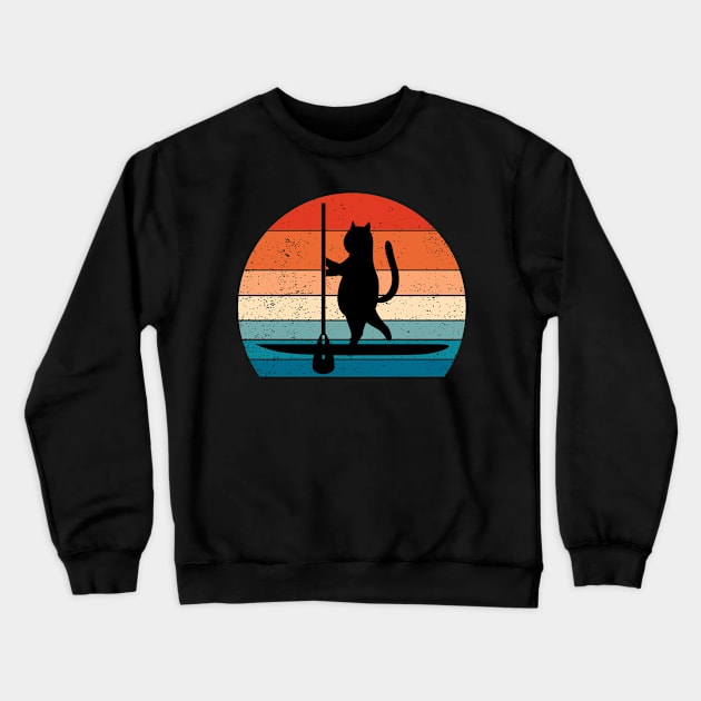 Paddleboard Cat Crewneck Sweatshirt by MARKBAY Shop